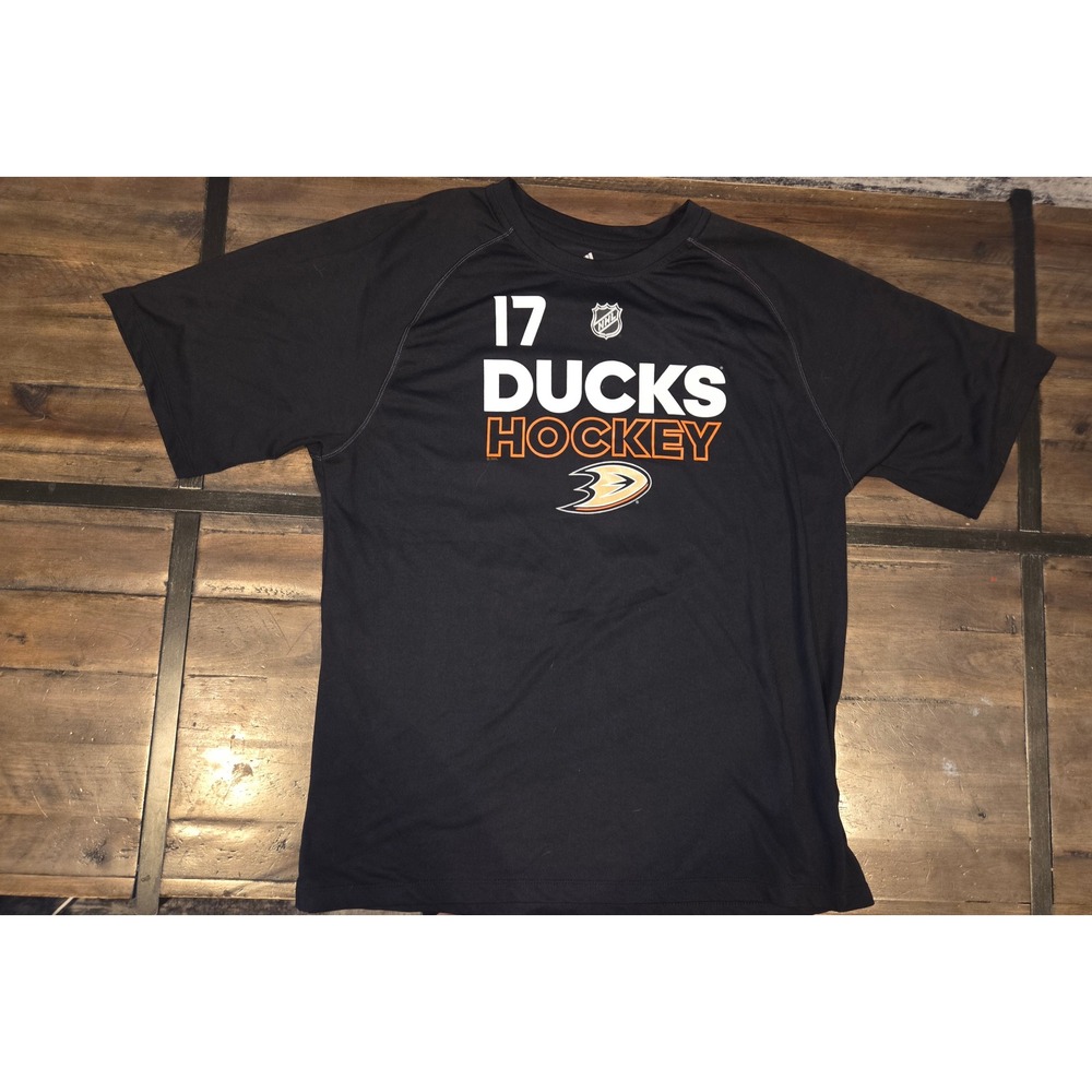 Adidas Anaheim Ducks Ryan Kesler 17 Climalite Shirt Mens Large Black NHL Hockey